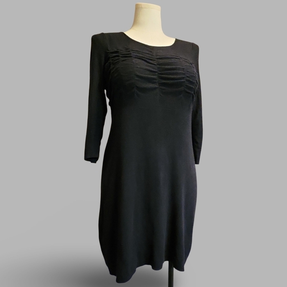 Madison Dresses & Skirts - ☆Versatile Black Sweater Dress By Madison 3/4 sleeve Goth Emo scene warm & cozy